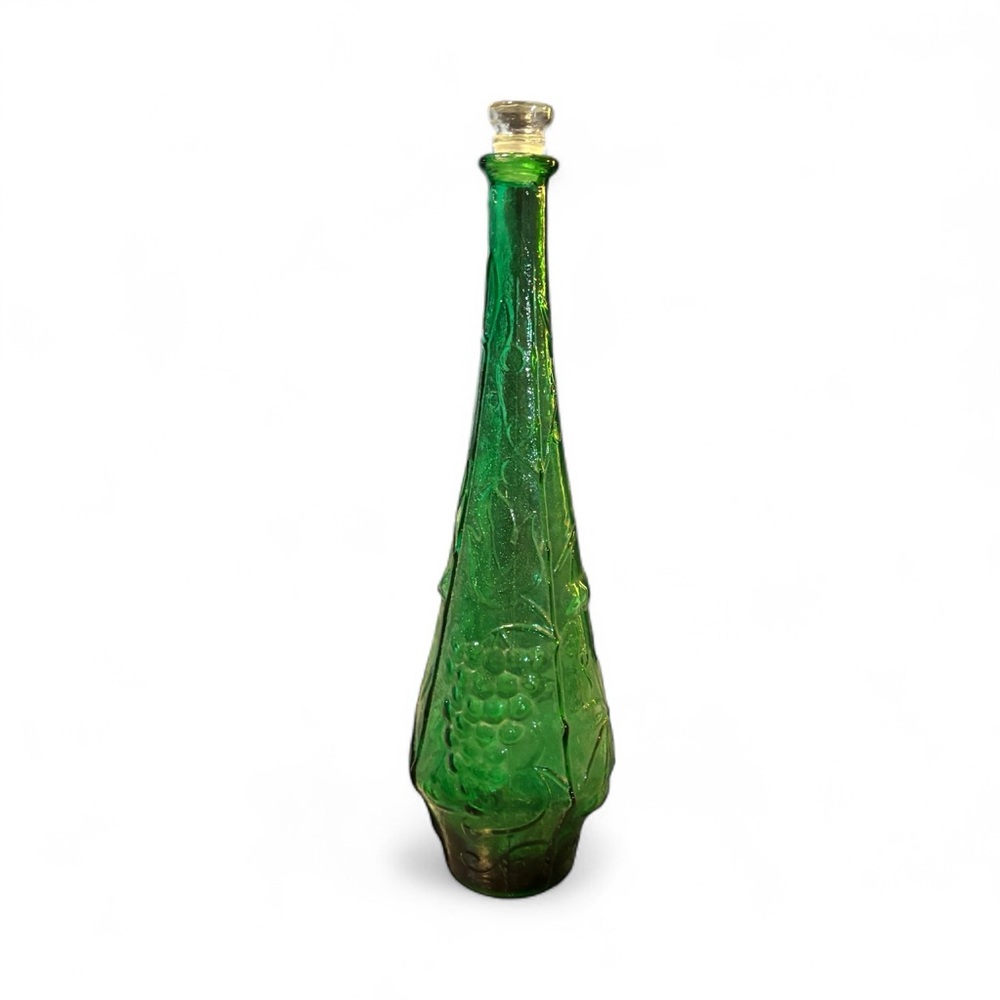 Vintage Large Green Italian Emboli Bottle Genie